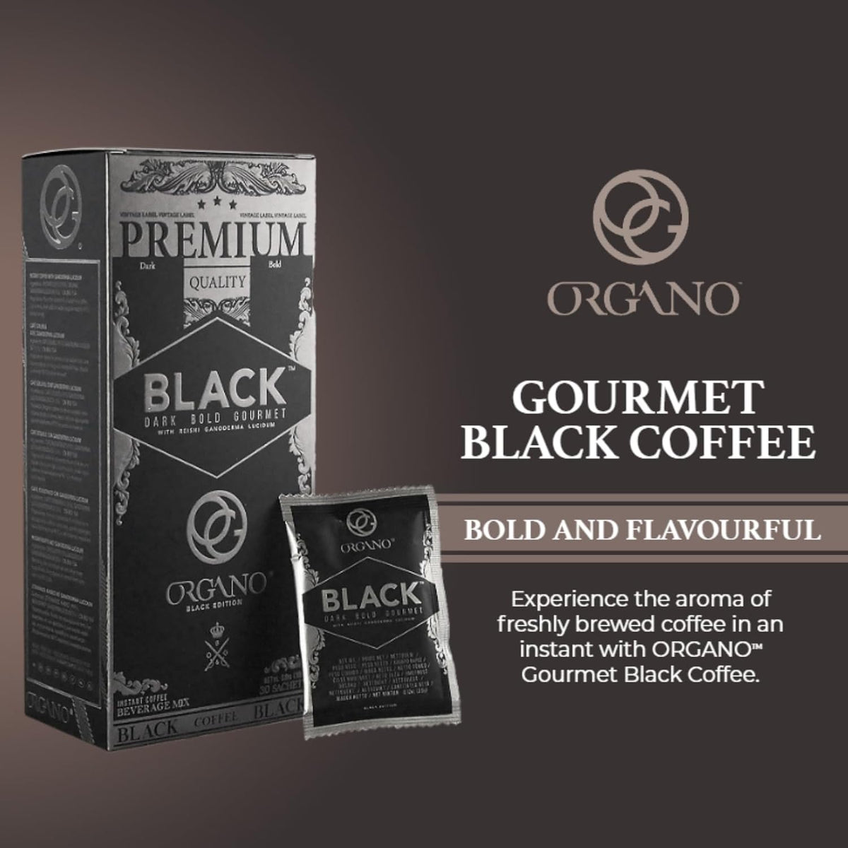 ORGANO Gourmet Instant Black coffee with Ganoderma Lucidum (30 sachets)