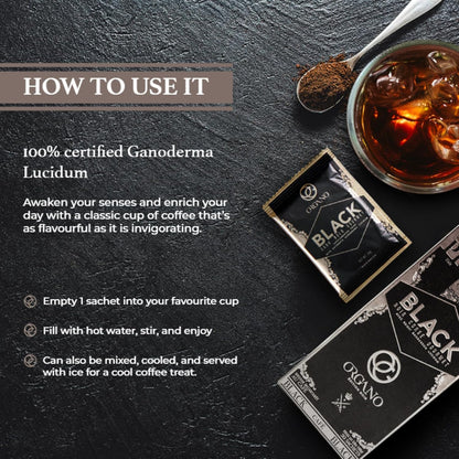 ORGANO Gourmet Instant Black coffee with Ganoderma Lucidum (30 sachets)